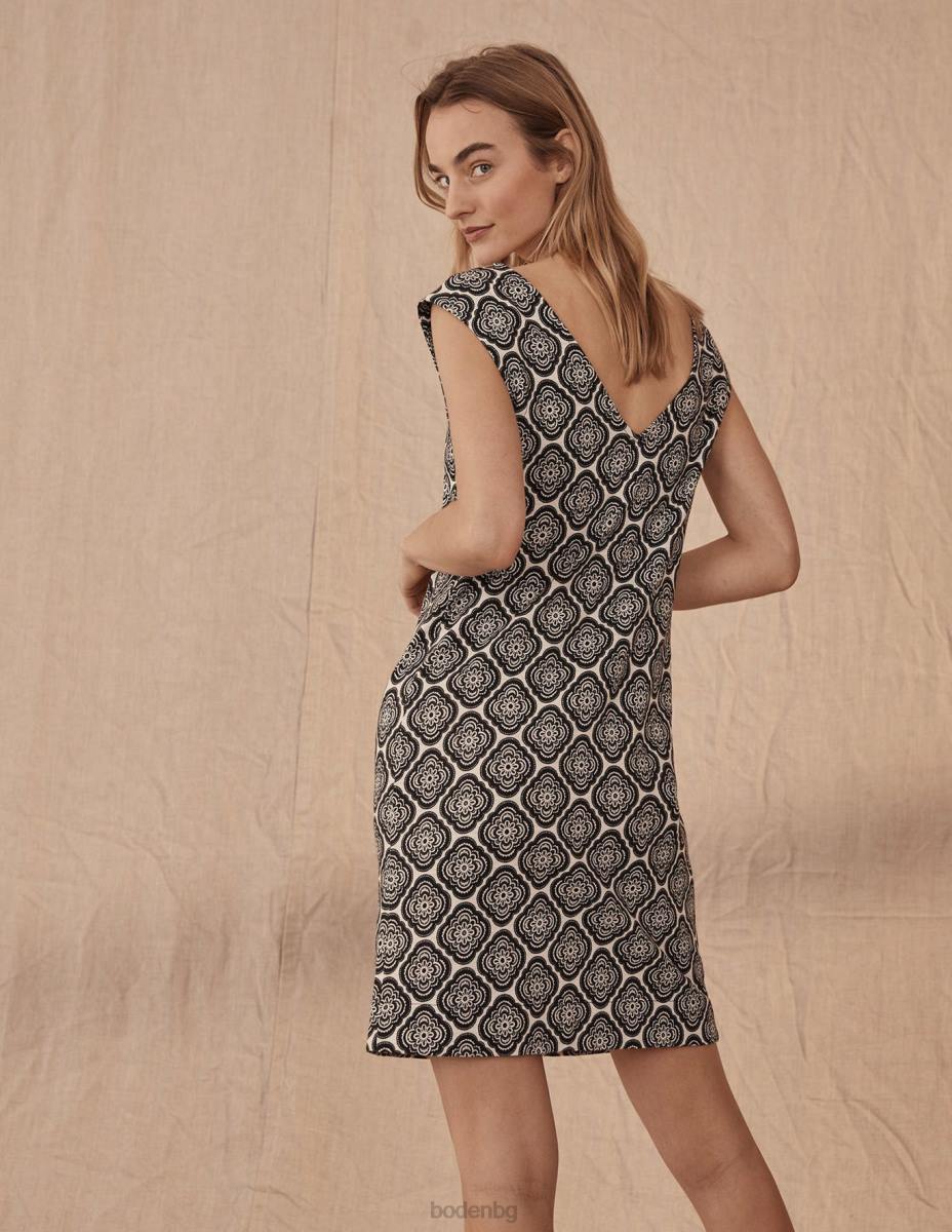 облекло Boden рокля от трико без ръкави черен и растителен руж Жени LL68949