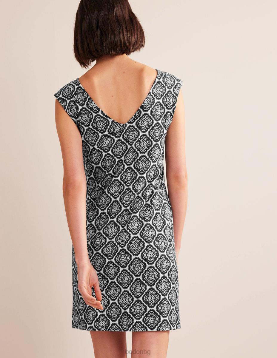 облекло Boden рокля от трико без ръкави черен и растителен руж Жени LL68949