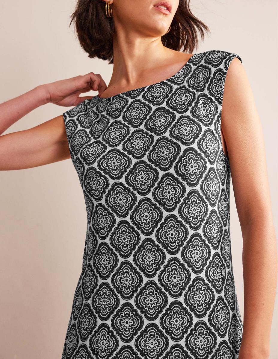 облекло Boden рокля от трико без ръкави черен и растителен руж Жени LL68949