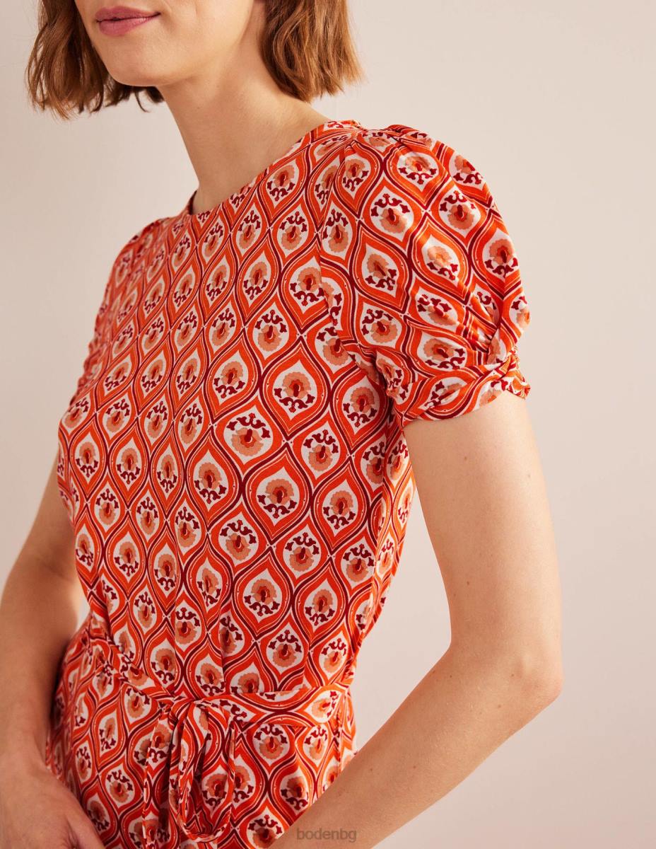 облекло Boden мини рокля от трико с възли кумкуат и гео каскада Жени LL68957