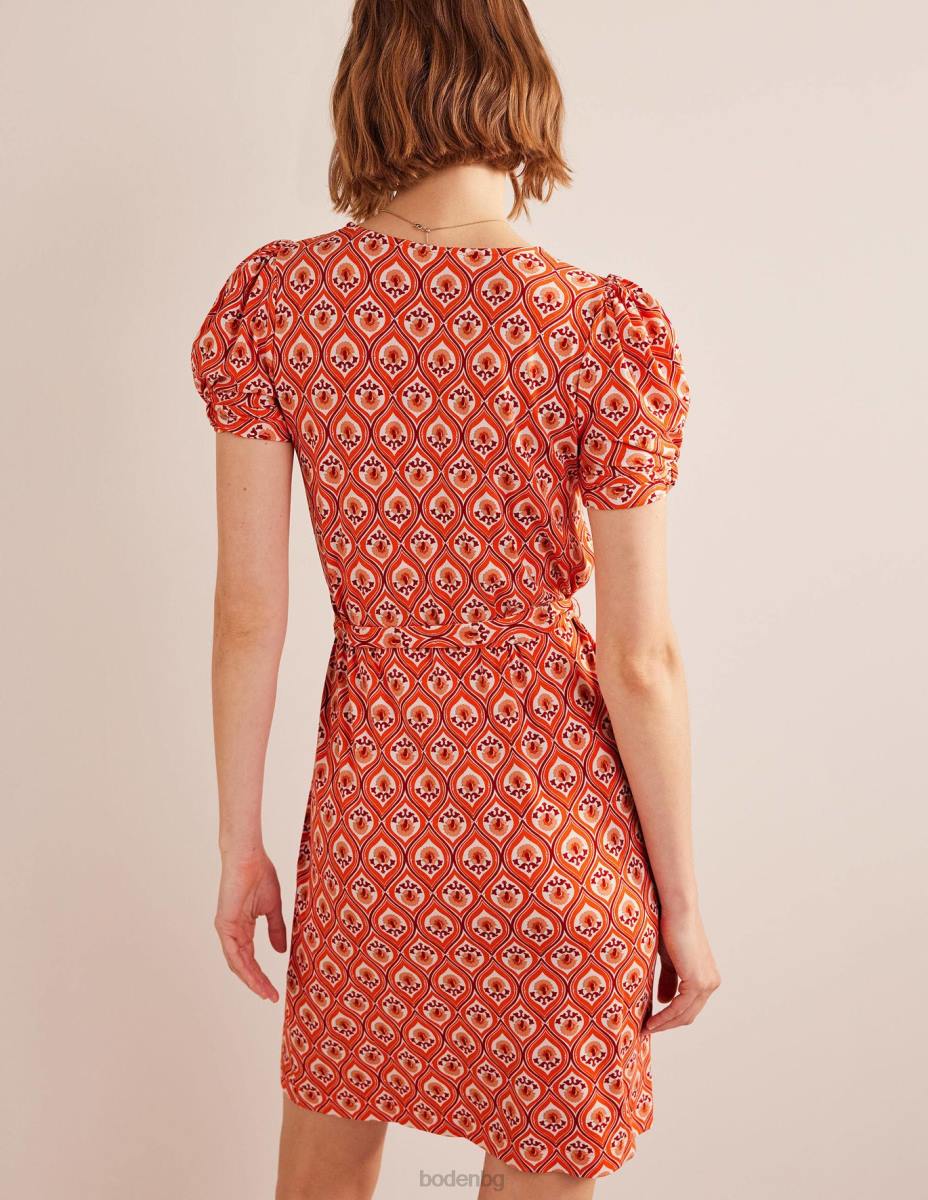 облекло Boden мини рокля от трико с възли кумкуат и гео каскада Жени LL68957