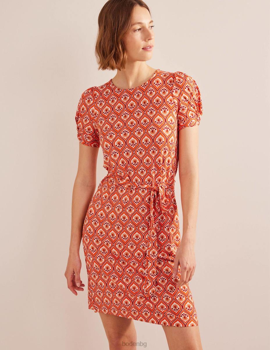 облекло Boden мини рокля от трико с възли кумкуат и гео каскада Жени LL68957