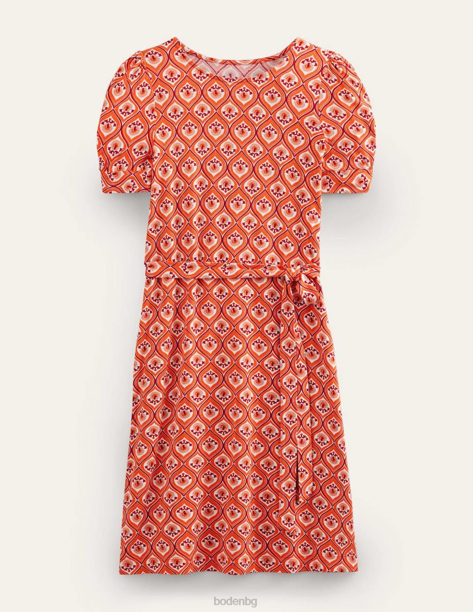 облекло Boden мини рокля от трико с възли кумкуат и гео каскада Жени LL68957