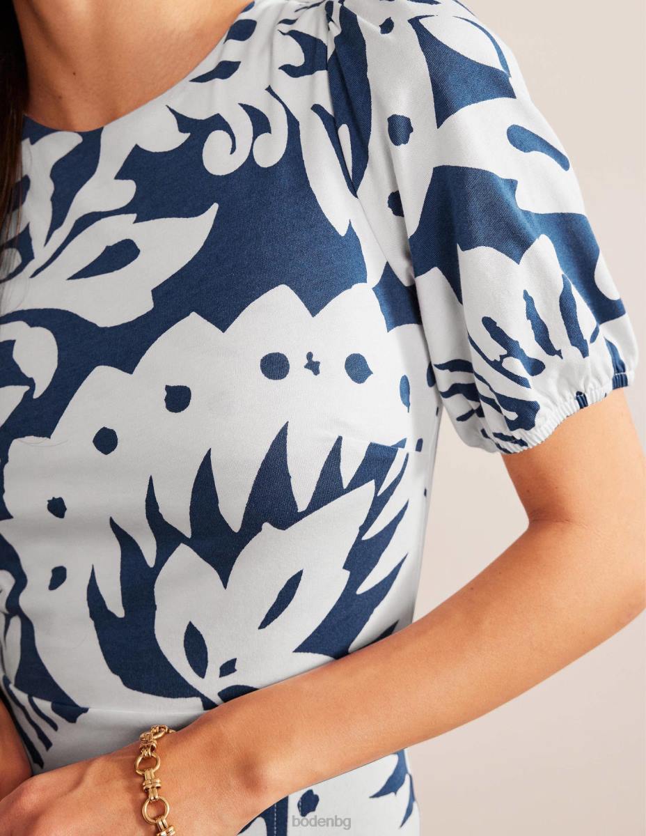 облекло Boden миди рокля от трико с детайли на гърба тераса от сапфир и дъб Жени LL68968