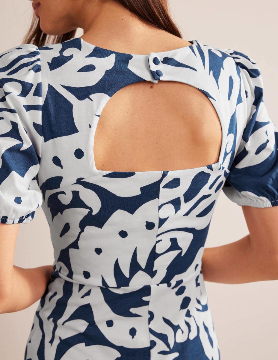 облекло Boden миди рокля от трико с детайли на гърба тераса от сапфир и дъб Жени LL68968