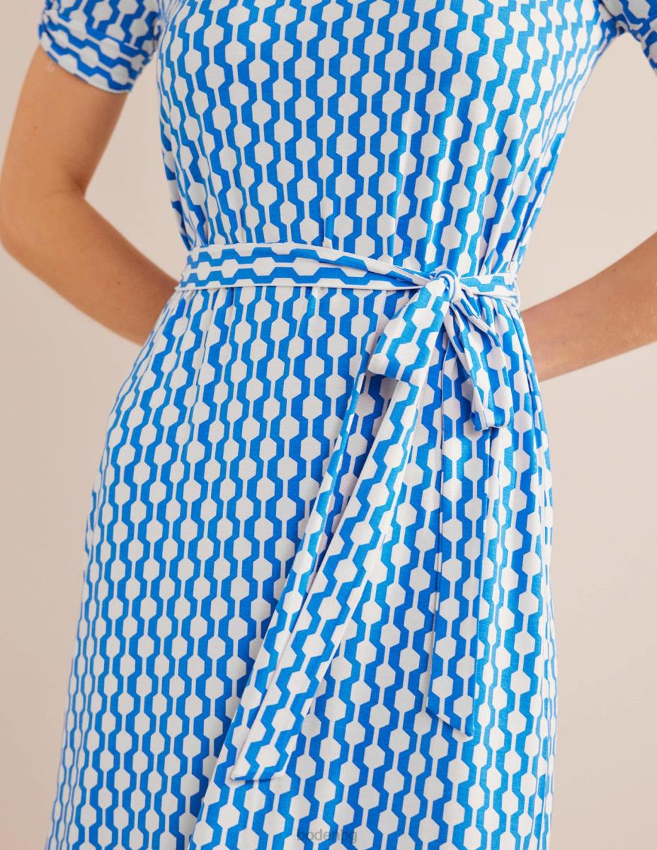 облекло Boden мини рокля от трико с възли мароканско синьо и гео лазурно Жени LL68977