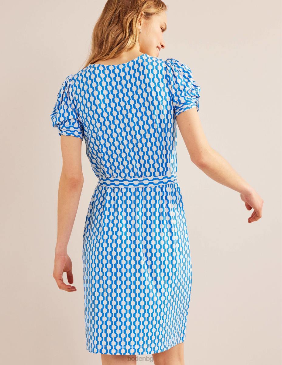 облекло Boden мини рокля от трико с възли мароканско синьо и гео лазурно Жени LL68977