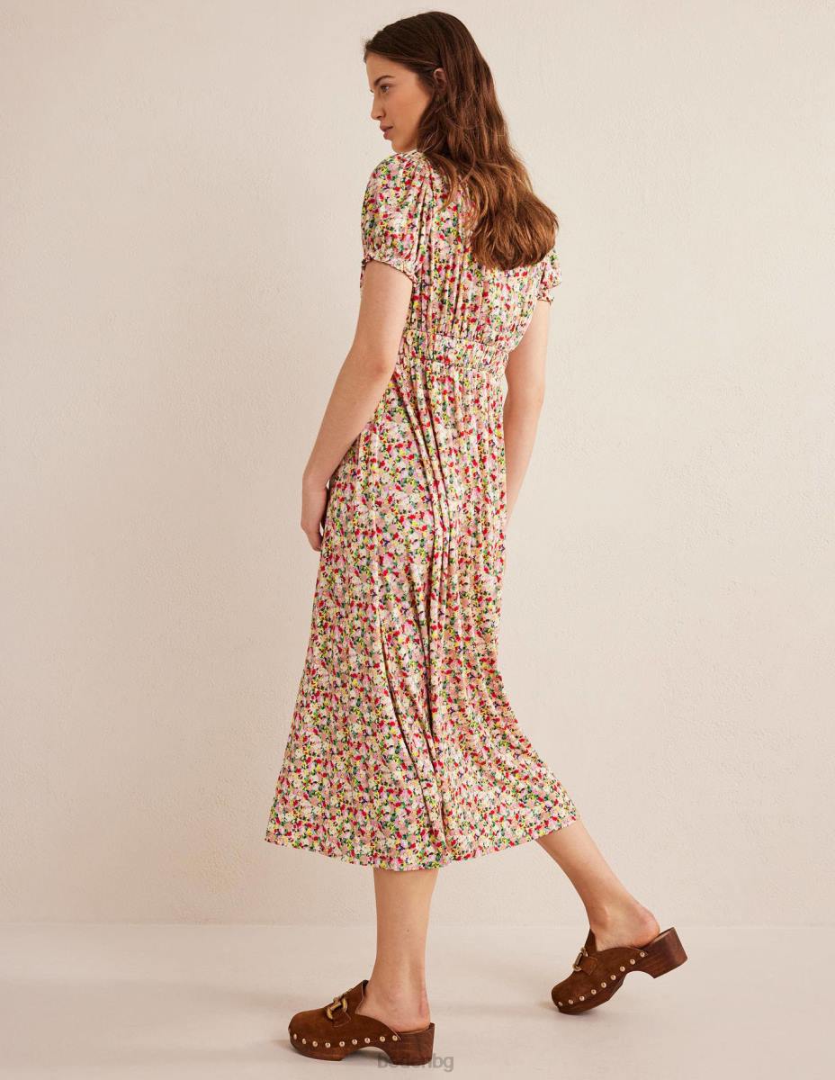 облекло Boden миди рокля от трико от трико мулти и живописно цвете Жени LL68982