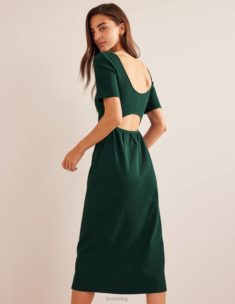 облекло Boden миди рокля от трико с ребра изумрудена нощ Жени LL68992