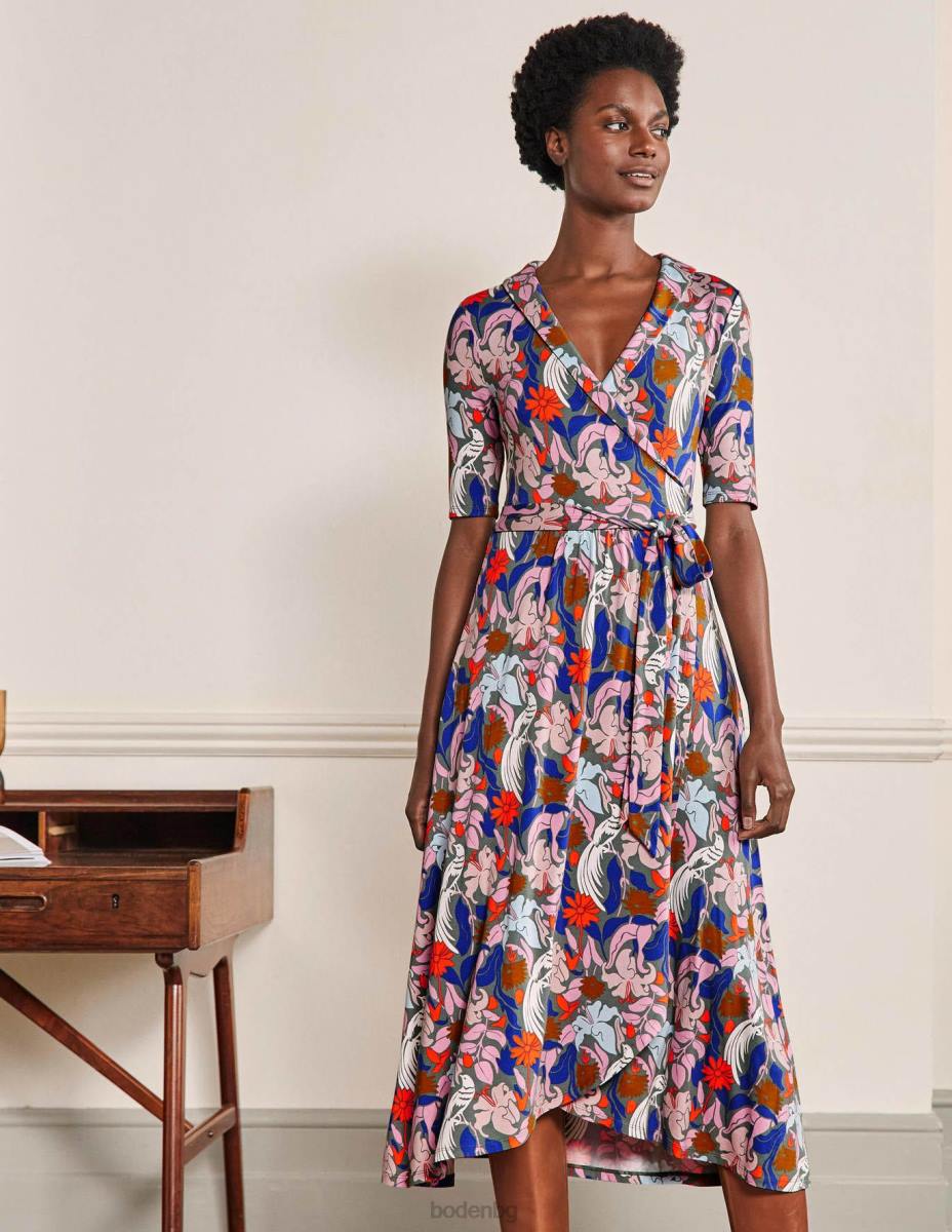 облекло Boden рокля от трико Lavinia елша и ориенталска птица Жени LL682423