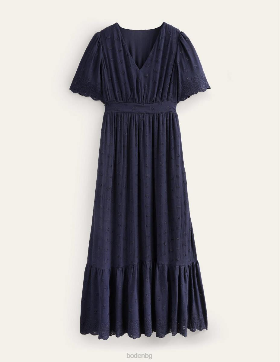 облекло Boden макси рокля broderie истински флот Жени LL681155