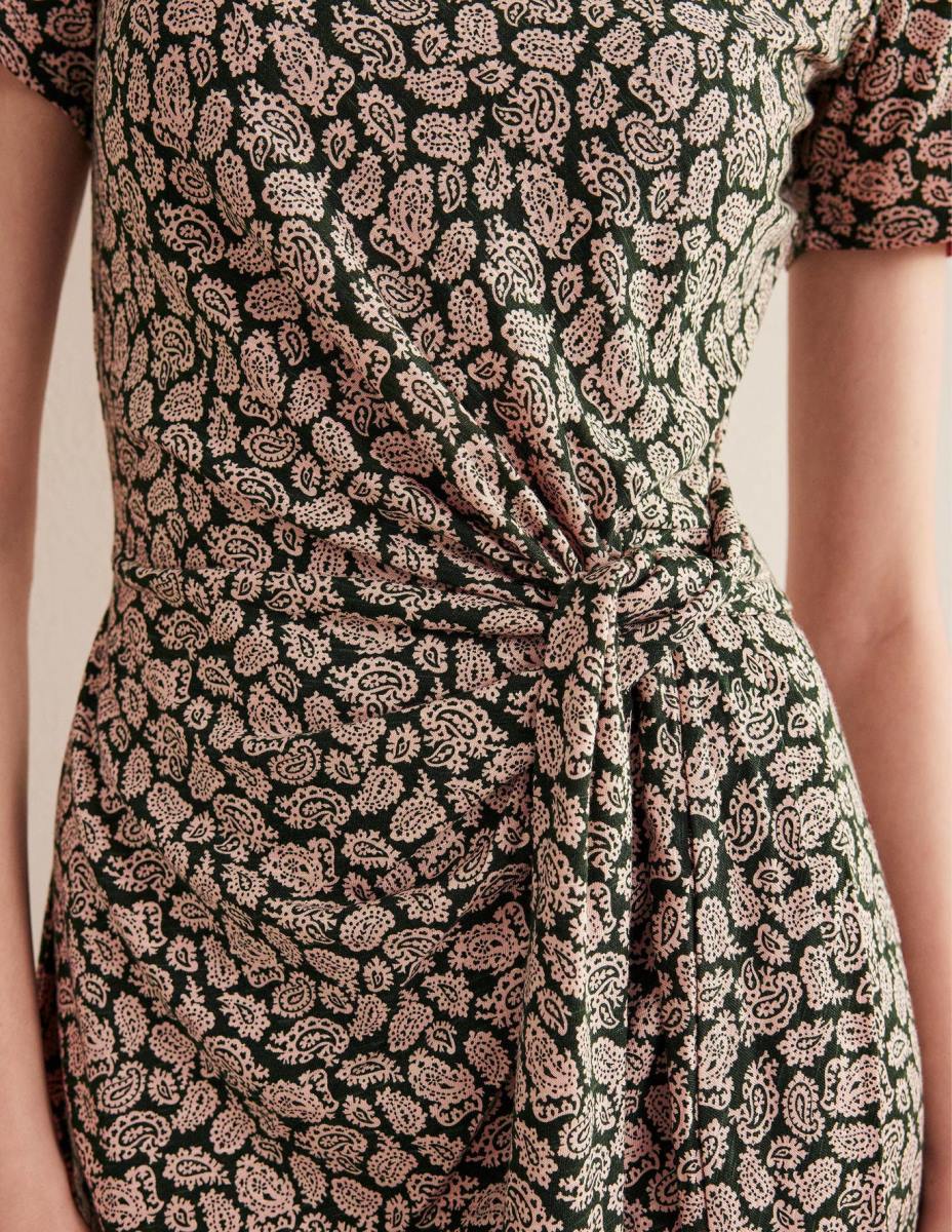 облекло Boden рокля от трико с възли отпред cavolo nero и пейсли поп Жени LL681229