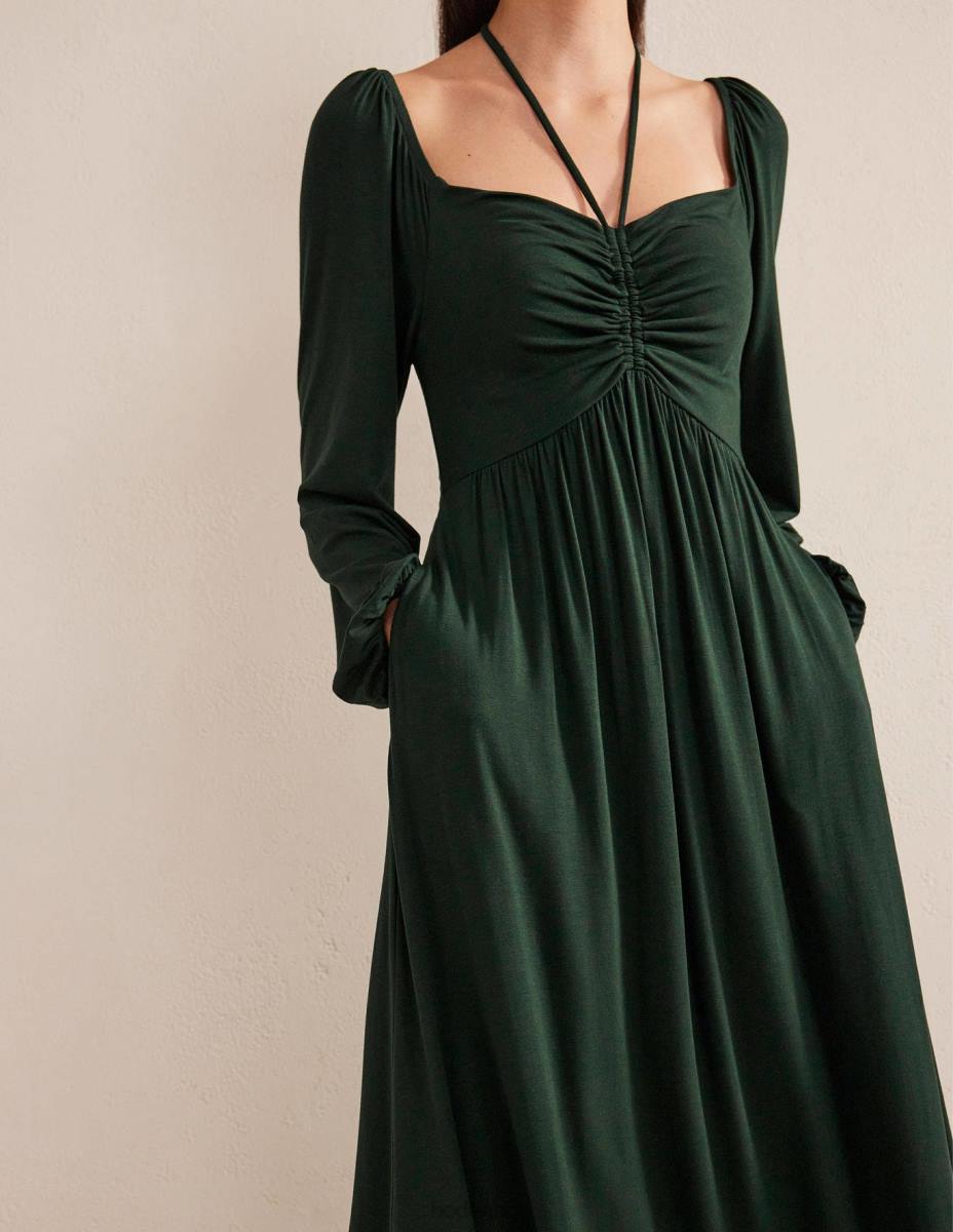 облекло Boden макси рокля от трико с детайли на вратовръзка cavolo nero Жени LL681325