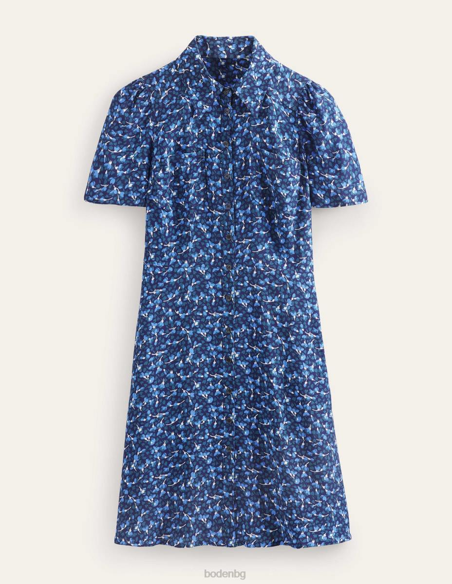 облекло Boden рокля с риза clara френски флот и флора Жени LL6848