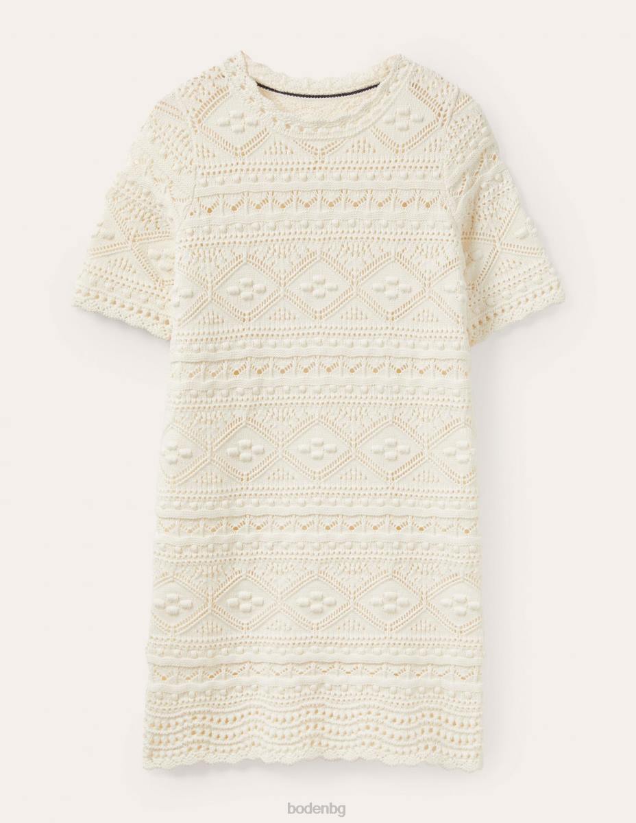 облекло Boden плетена рокля claudia с текстура слонова кост Жени LL682281