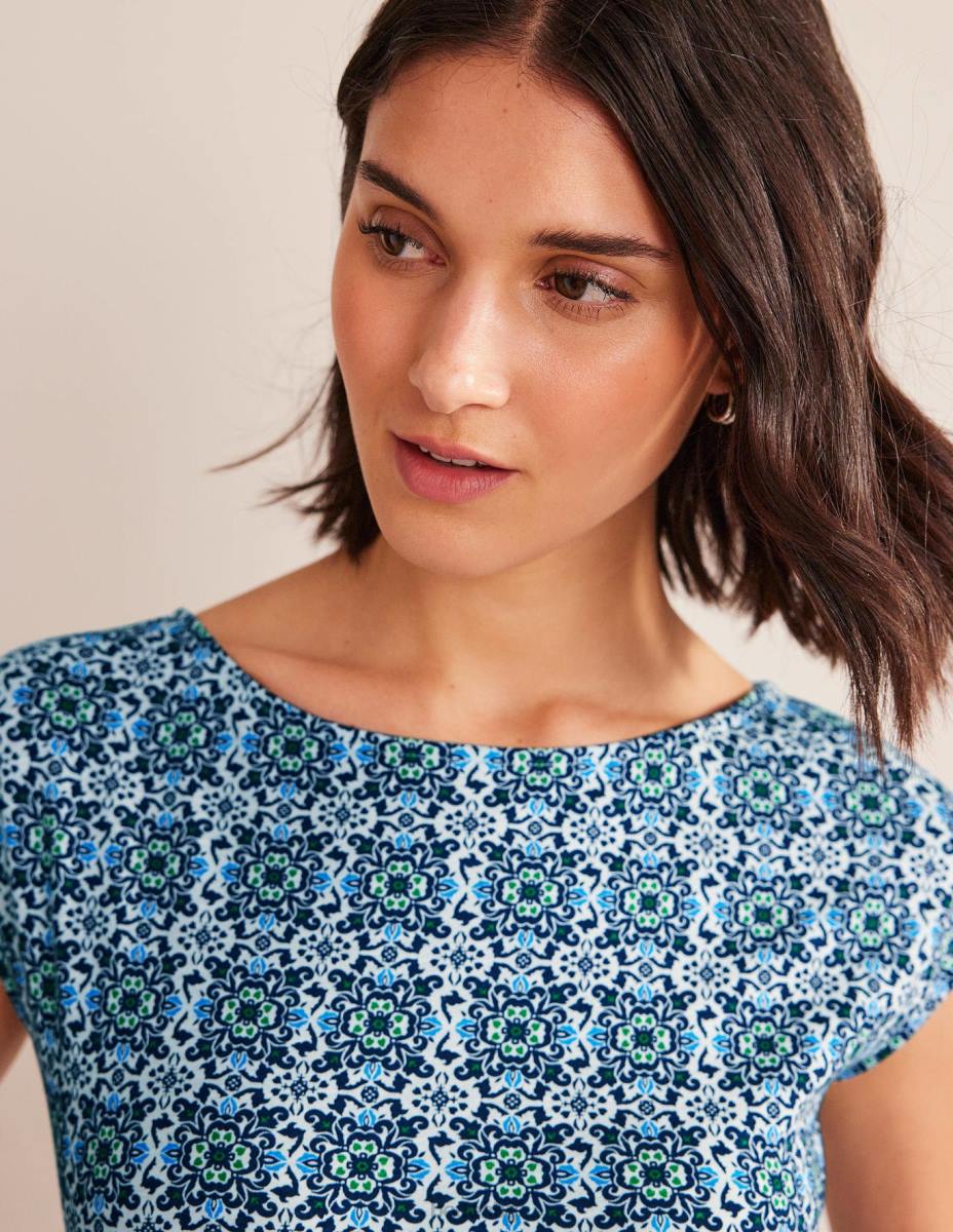 облекло Boden рокля от трико florrie френски флот и разкошна семка Жени LL681278