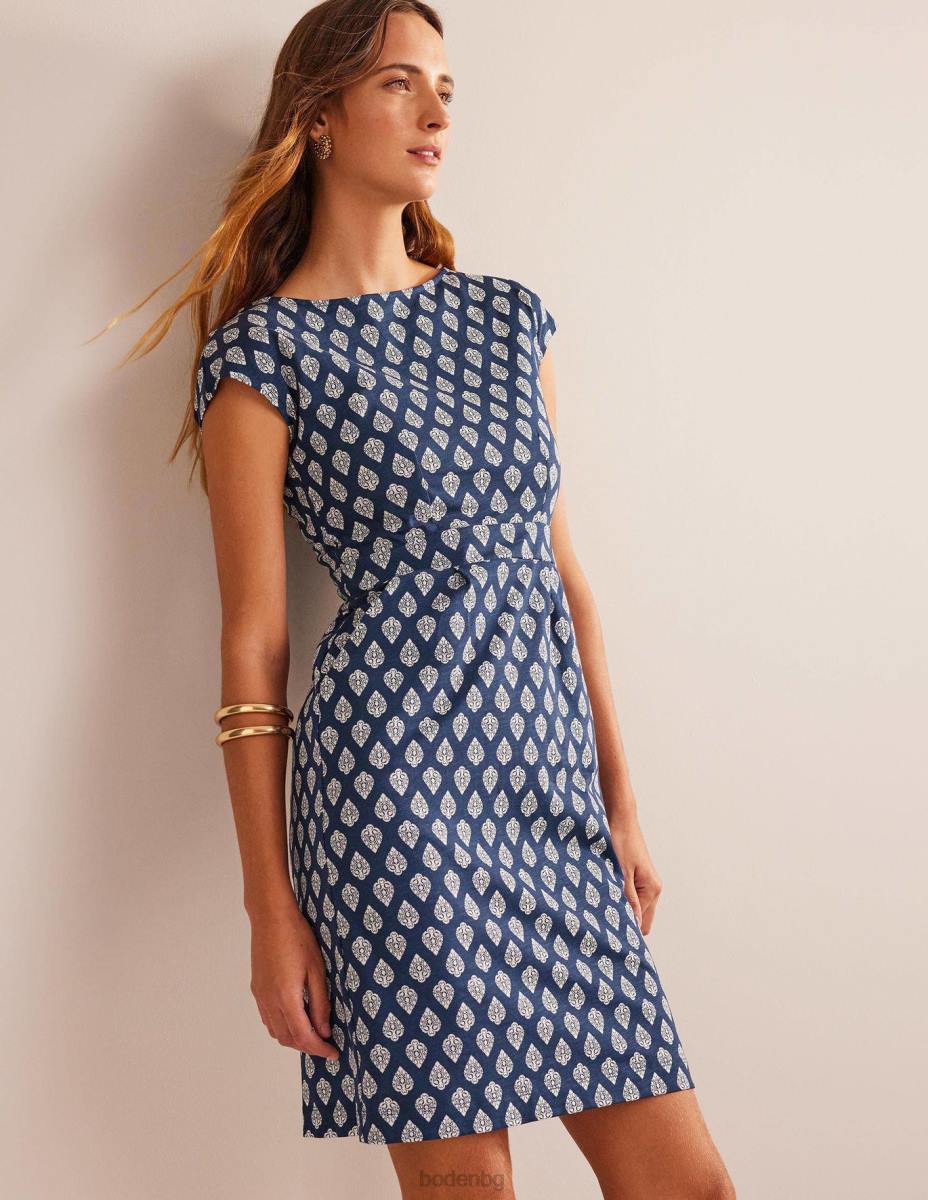 облекло Boden рокля от трико florrie френски флот и пъпка от жасмин Жени LL68582