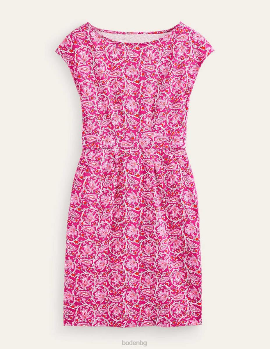 облекло Boden рокля от трико florrie малина и ботаническа лоза Жени LL6893