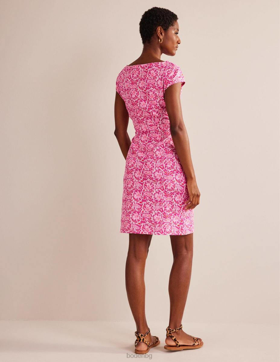 облекло Boden рокля от трико florrie малина и ботаническа лоза Жени LL6893