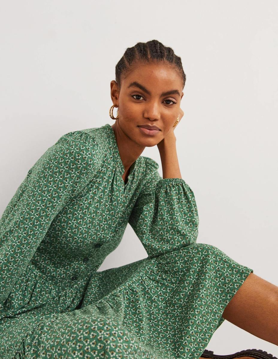 облекло Boden миди рокля от трико с копчета hunter green & diamond bud Жени LL681255