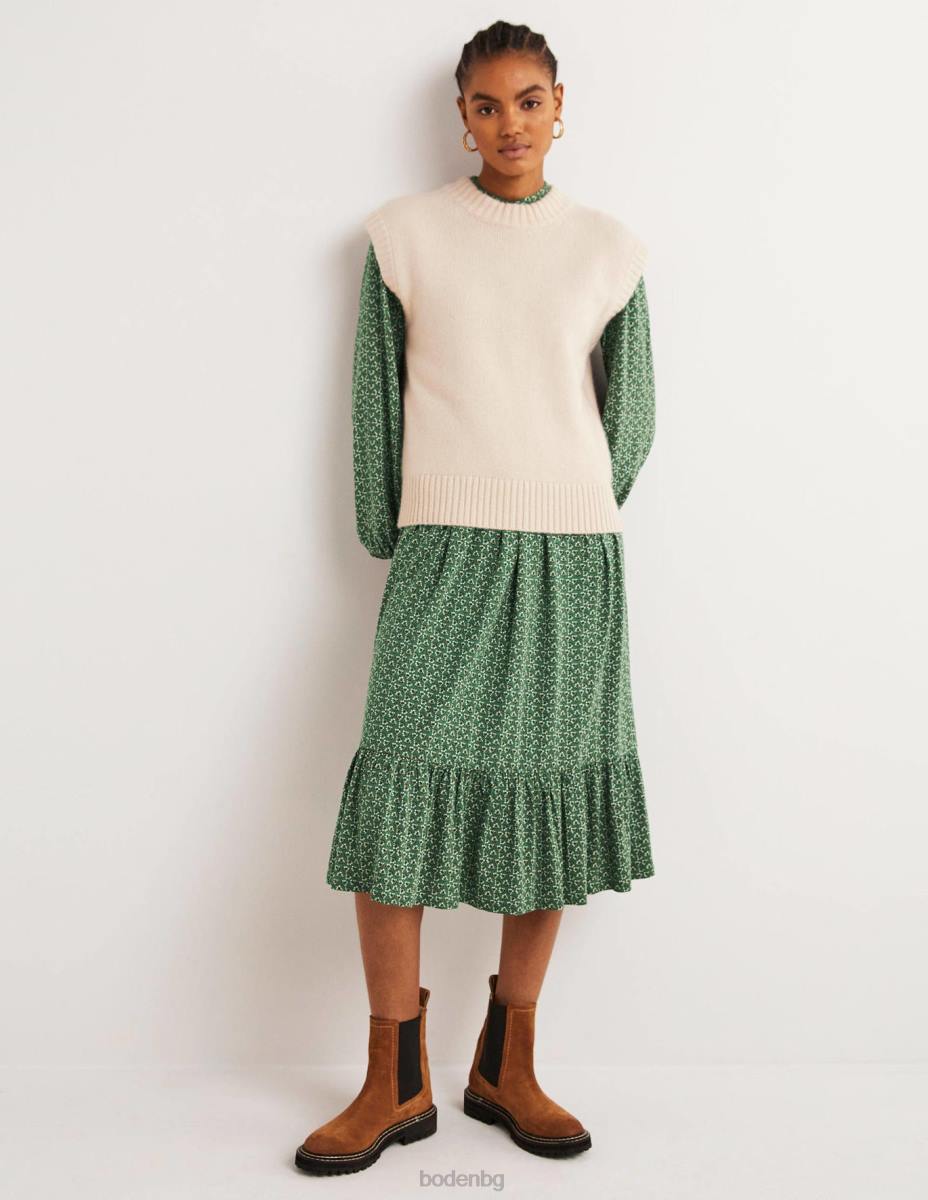 облекло Boden миди рокля от трико с копчета hunter green & diamond bud Жени LL681255