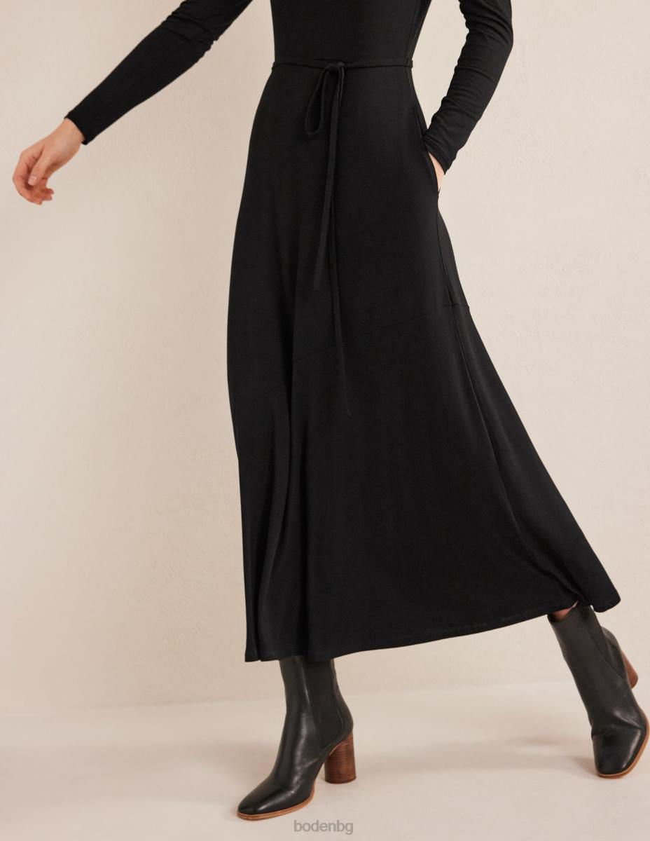 облекло Boden пола детайл трико midi рокля черен Жени LL681360