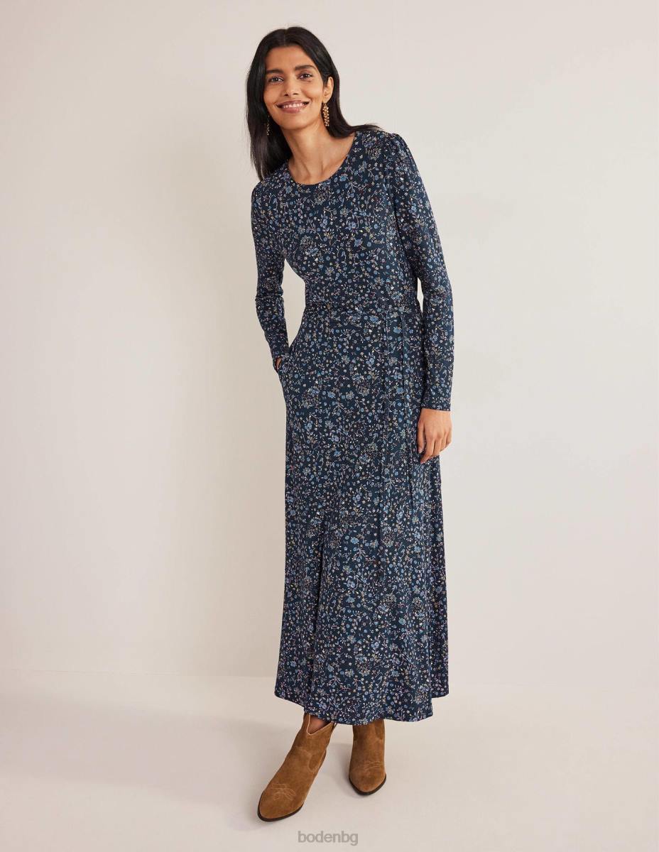 облекло Boden пола детайл трико midi рокля тъмносин и пейсли от диви цветя Жени LL682539