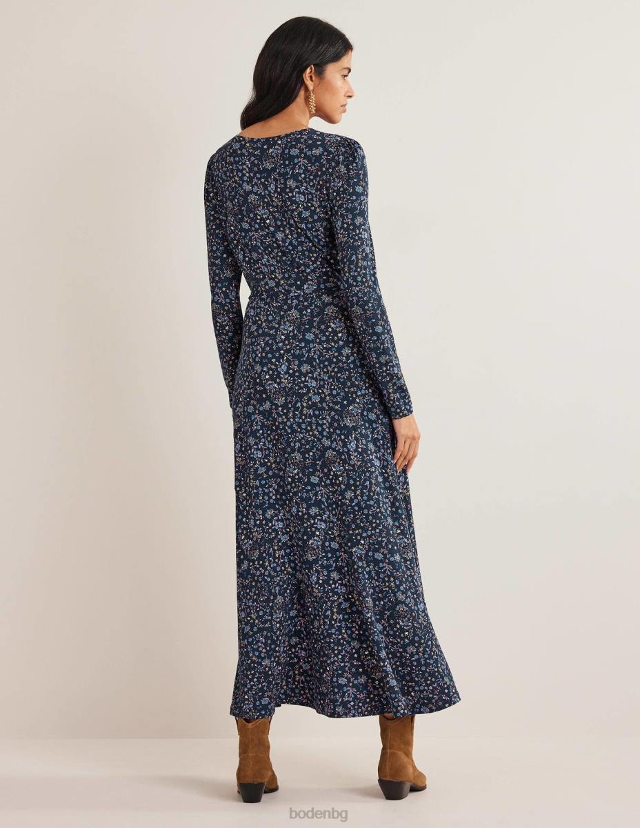 облекло Boden пола детайл трико midi рокля тъмносин и пейсли от диви цветя Жени LL682539