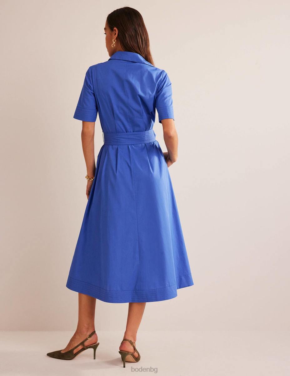 облекло Boden миди рокля с риза pippa кобалтово синьо Жени LL6852