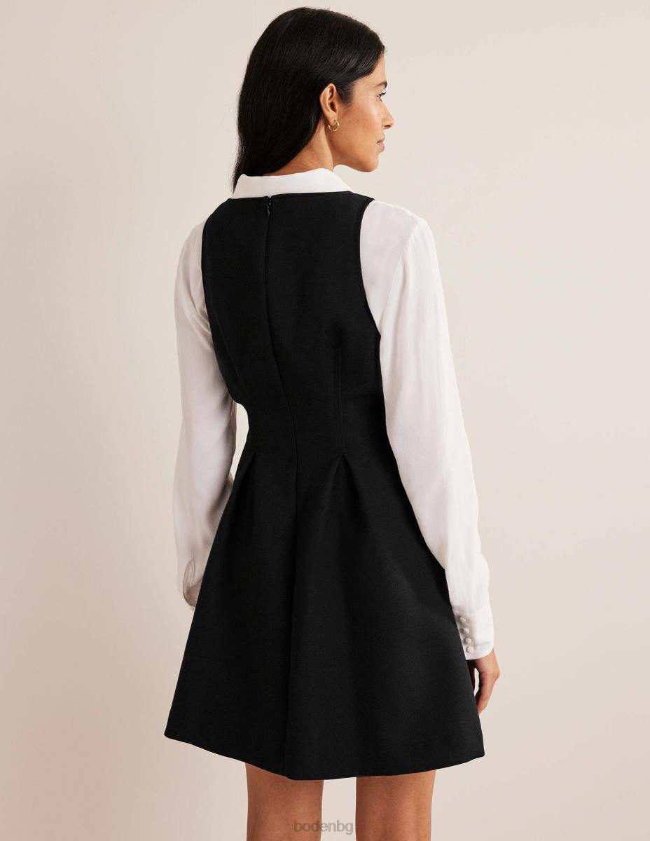 облекло Boden скейтърска мини рокля с v-образно деколте черен Жени LL681372