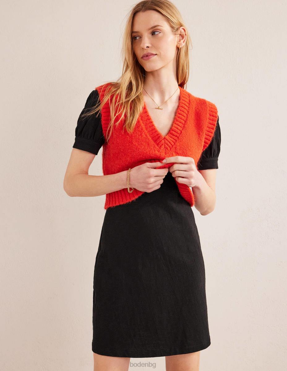 облекло Boden мини рокля от трико с v-образно деколте черен Жени LL681432