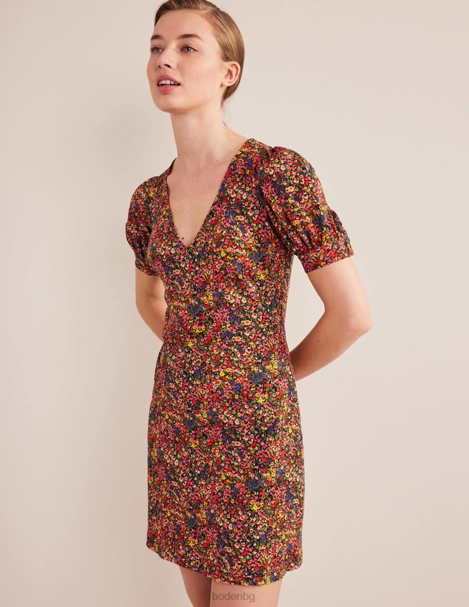 облекло Boden мини рокля от трико с v-образно деколте мулти и венчелистче от гардения Жени LL682481