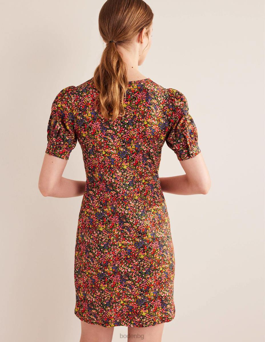 облекло Boden мини рокля от трико с v-образно деколте мулти и венчелистче от гардения Жени LL682481