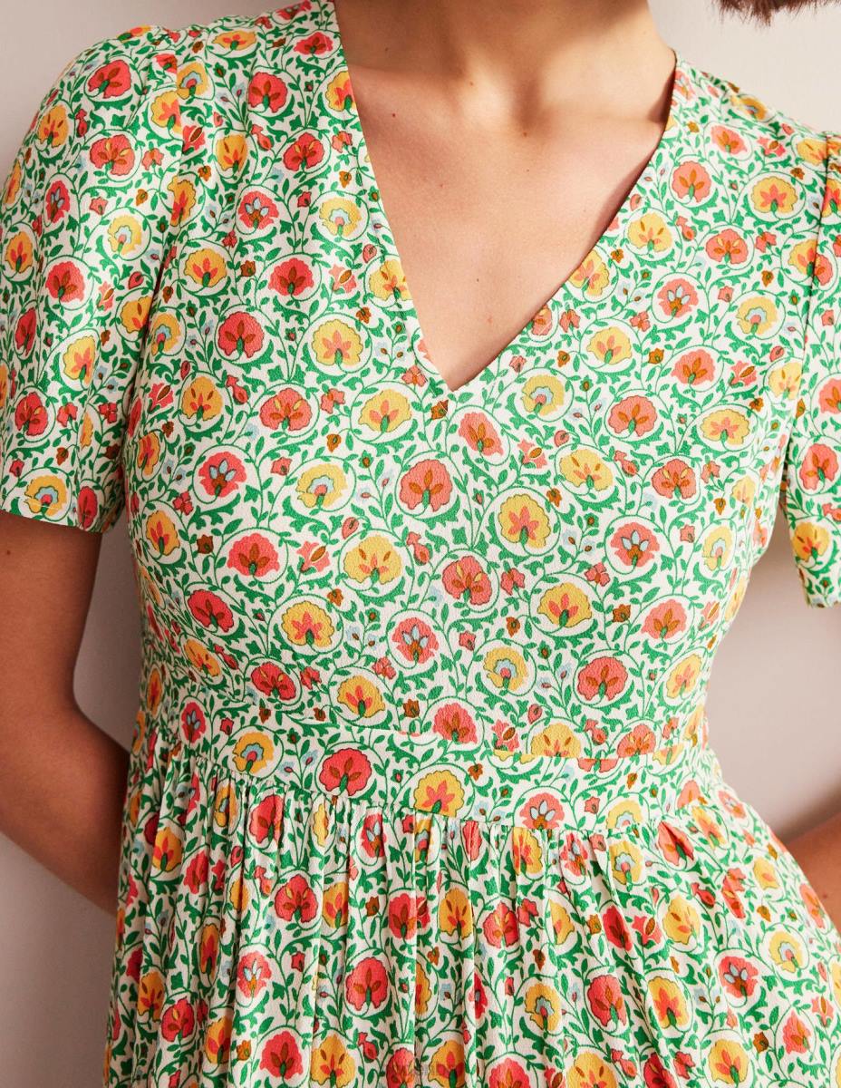 облекло Boden макси рокля с v-образно деколте зелен и пленителен цвят Жени LL68937