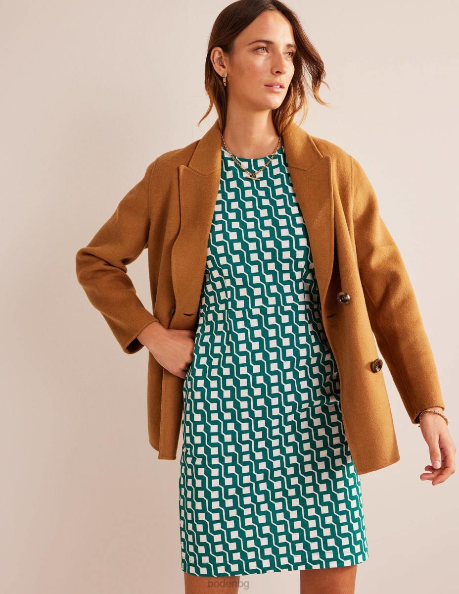 облекло Boden рокля от трико на zoe ярък изумруд и куб гео Жени LL6891