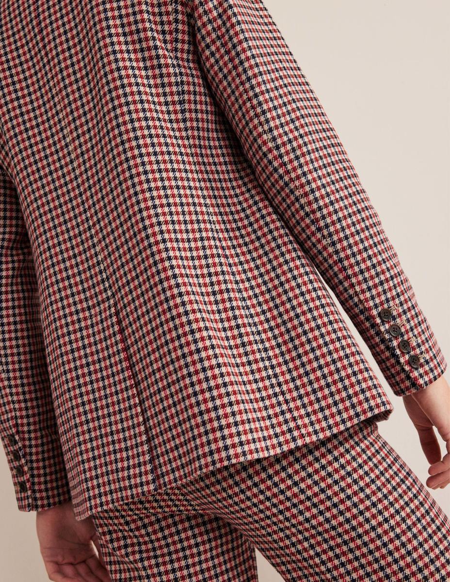 облекло Boden карираният блейзър в светъл стил червено, тъмносиньо и камилско каре Жени LL681091