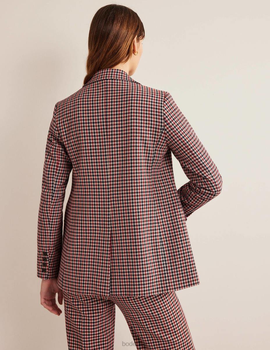 облекло Boden карираният блейзър в светъл стил червено, тъмносиньо и камилско каре Жени LL681091