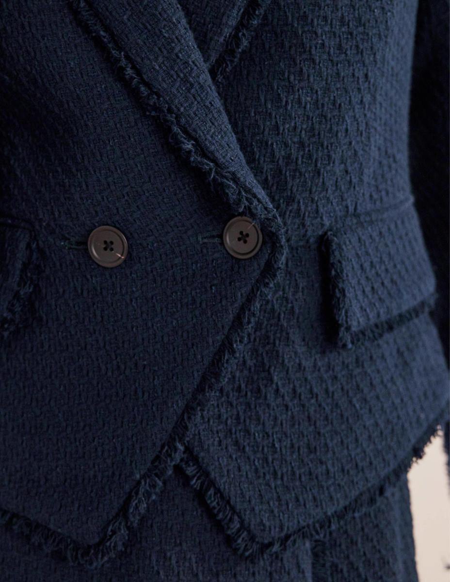 облекло Boden скъсеният памучен сако йорк военноморски флот Жени LL681302