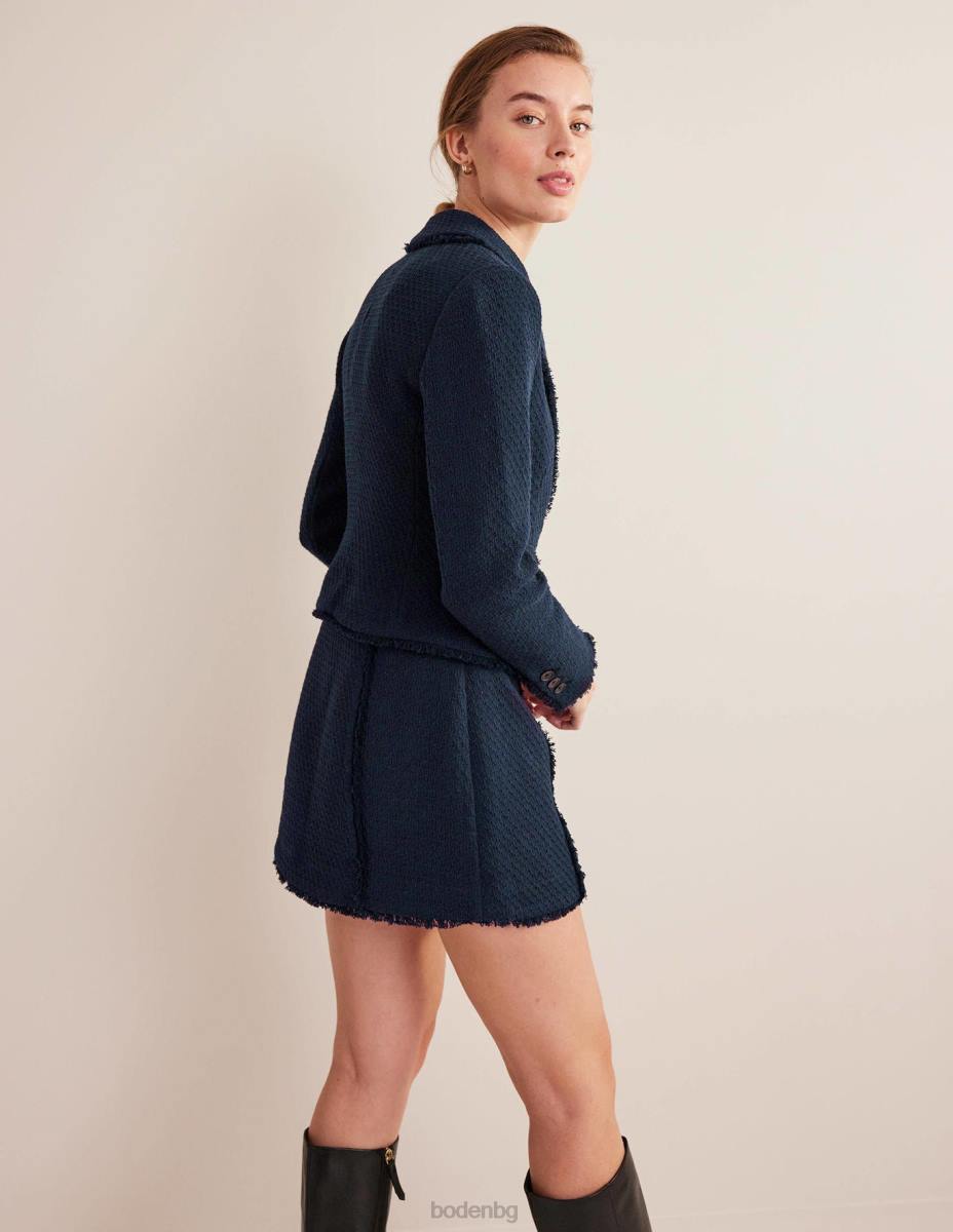 облекло Boden скъсеният памучен сако йорк военноморски флот Жени LL681302