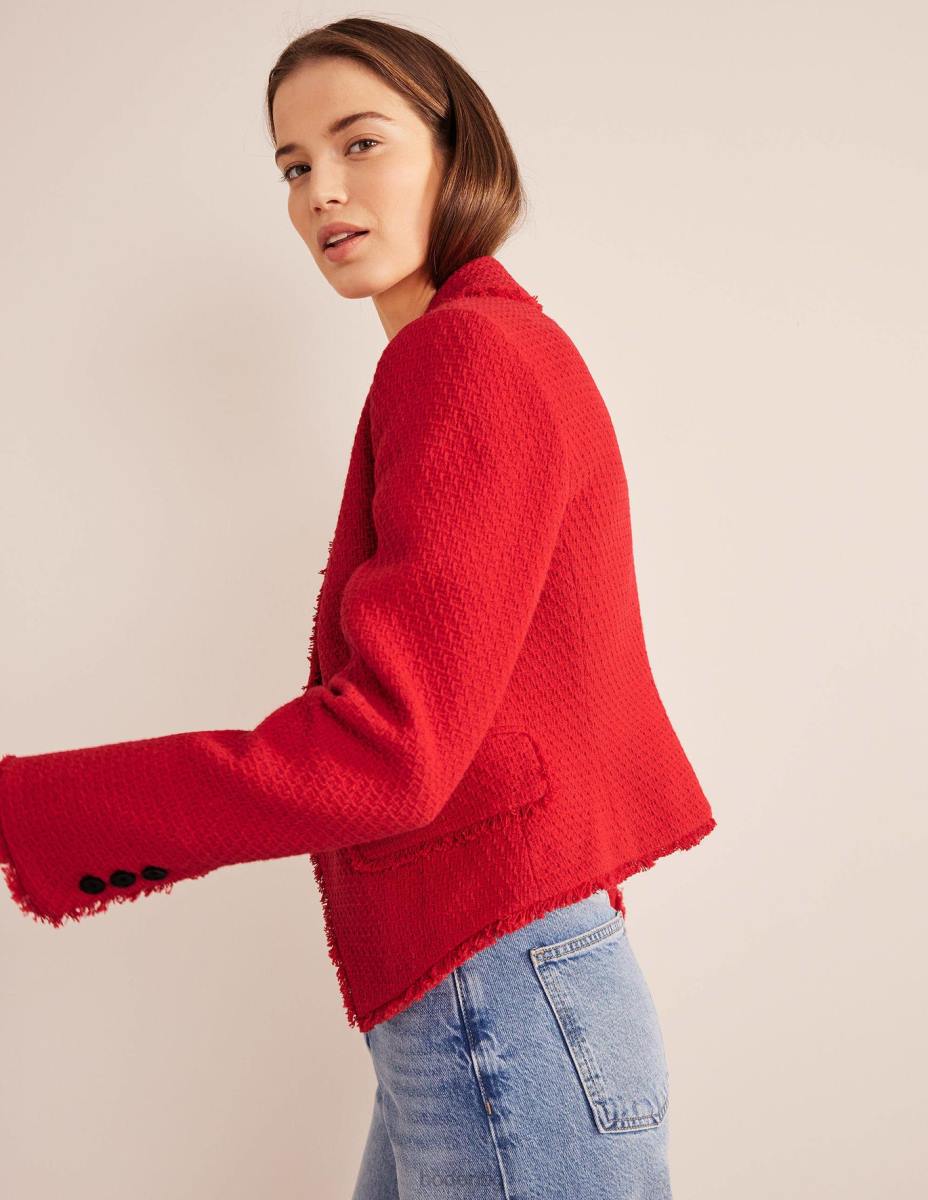 облекло Boden скъсеният памучен сако йорк ягодов тарт Жени LL681429