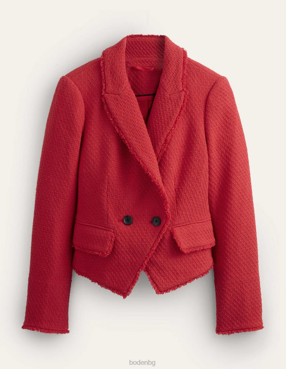 облекло Boden скъсеният памучен сако йорк ягодов тарт Жени LL681429