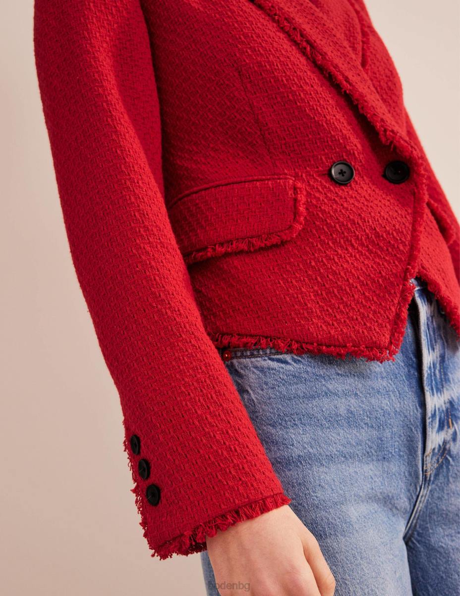 облекло Boden скъсеният памучен сако йорк ягодов тарт Жени LL681429