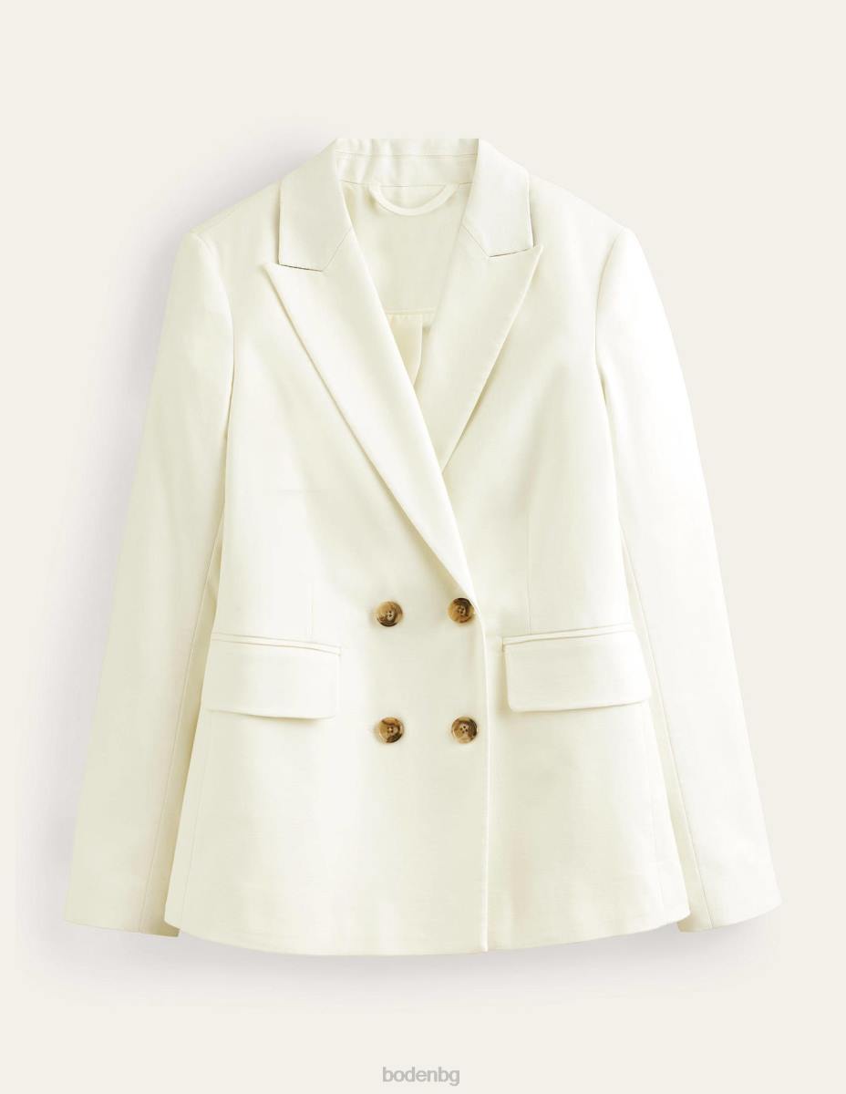 облекло Boden двуредно сако от кепър слонова кост Жени LL681465