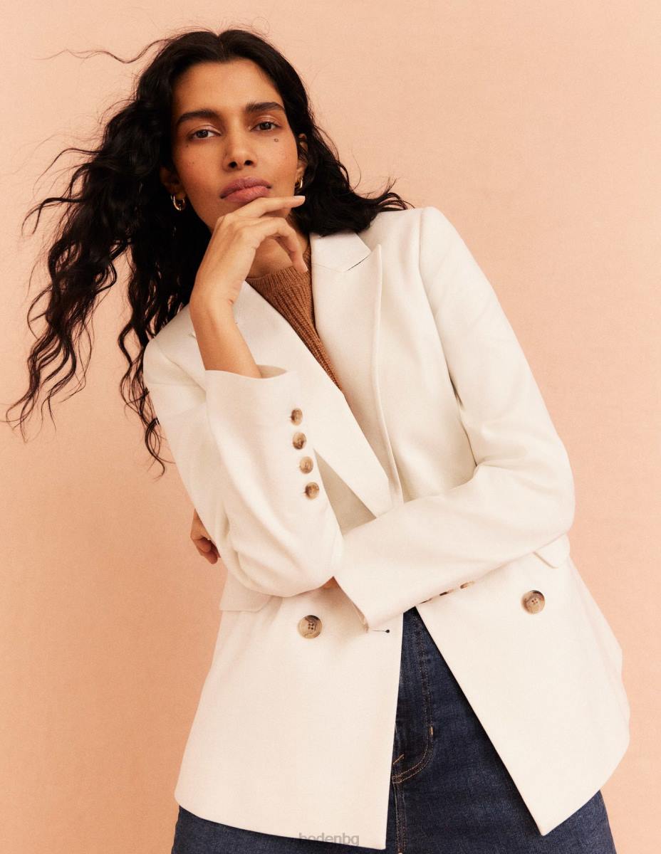 облекло Boden двуредно сако от кепър слонова кост Жени LL681465