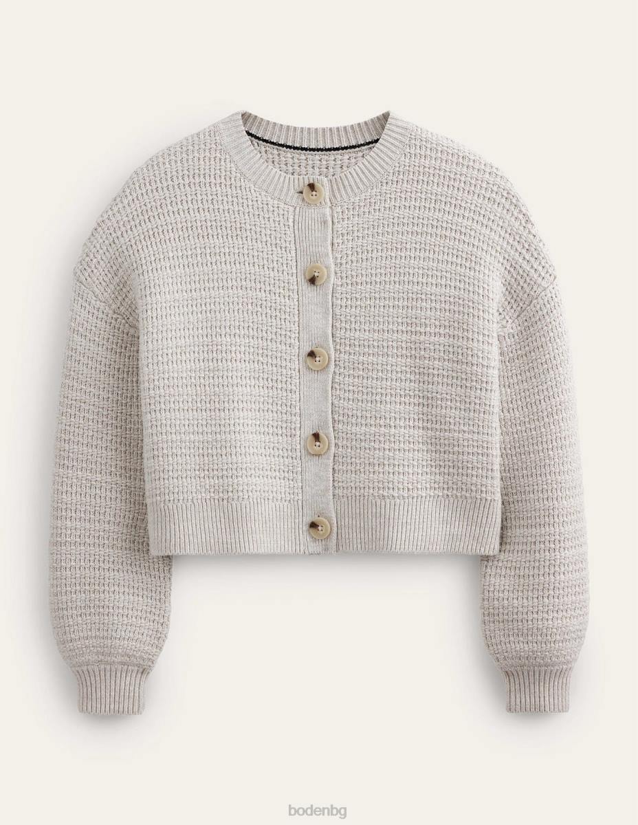 облекло Boden текстурирано плетено бомбър яке сребърен меланж Жени LL681545