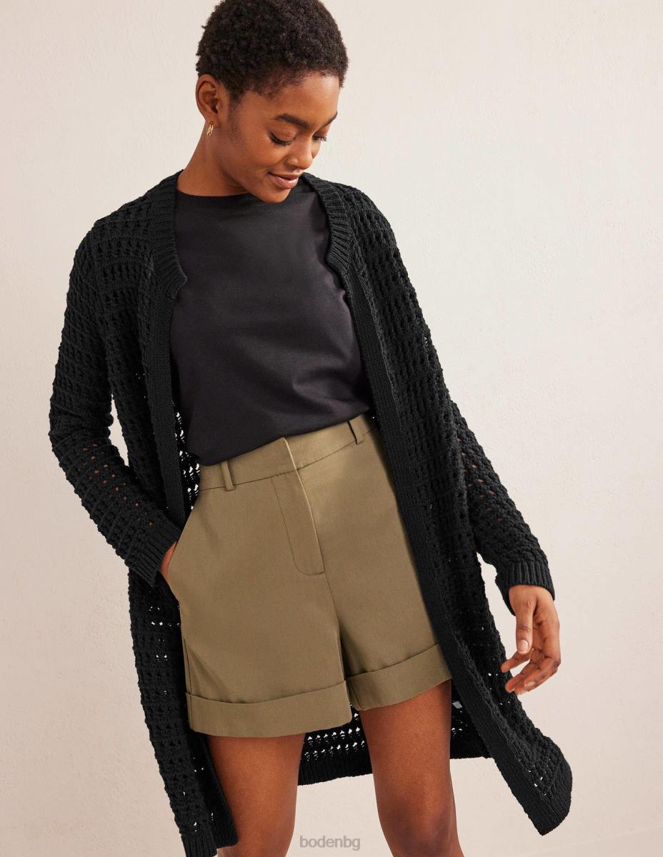 облекло Boden плетене на една кука палто черен Жени LL681592