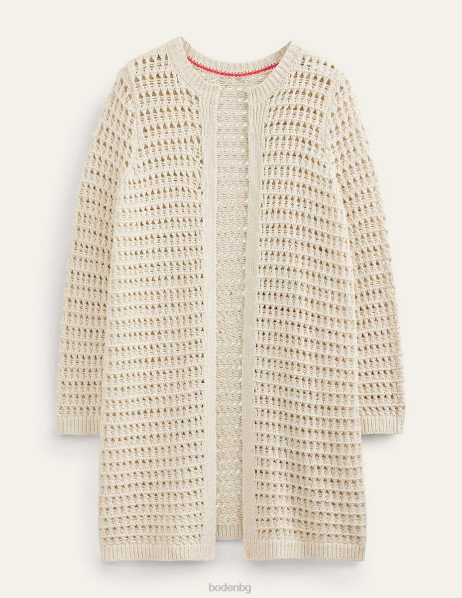 облекло Boden плетене на една кука палто топла слонова кост Жени LL681879