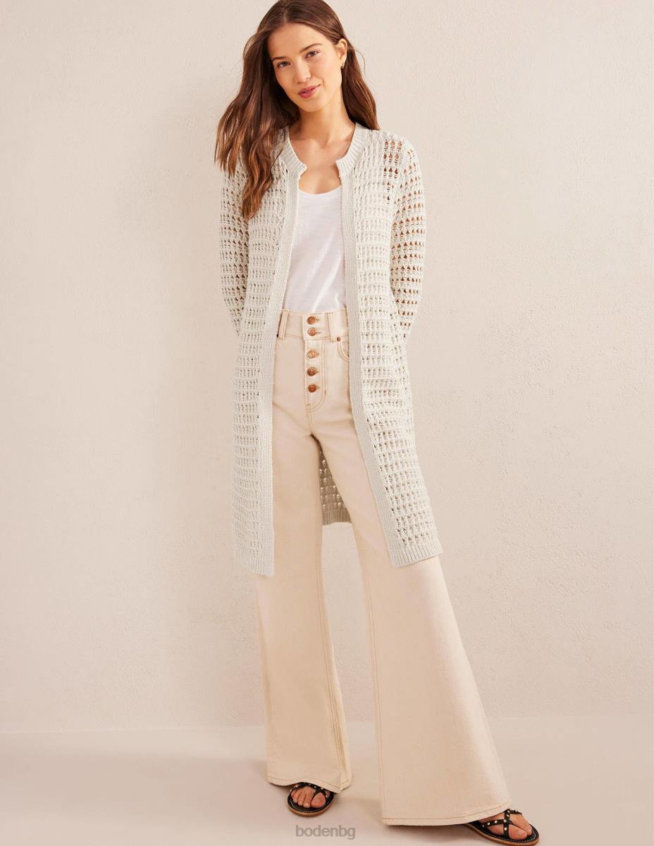 облекло Boden плетене на една кука палто топла слонова кост Жени LL681879