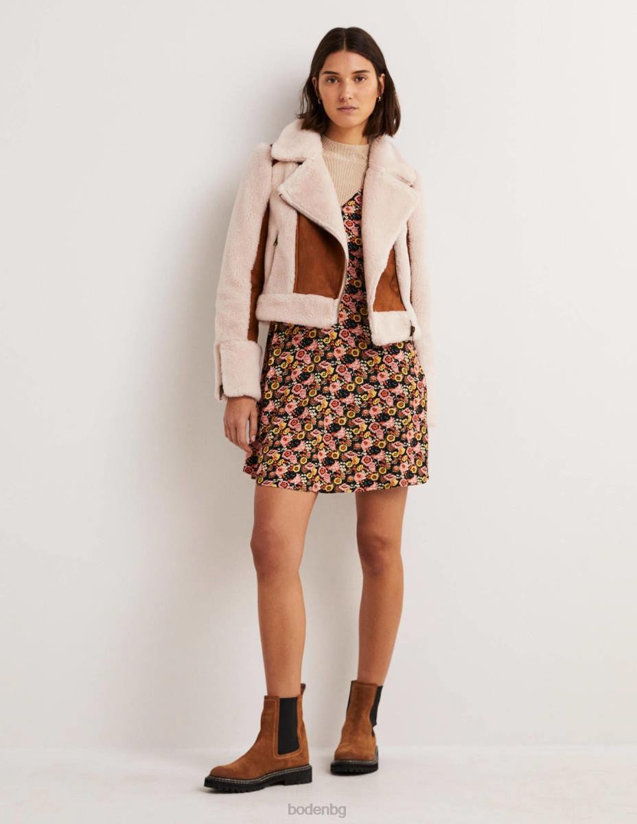 облекло Boden изкуствено байкърско яке остригана леска Жени LL681968