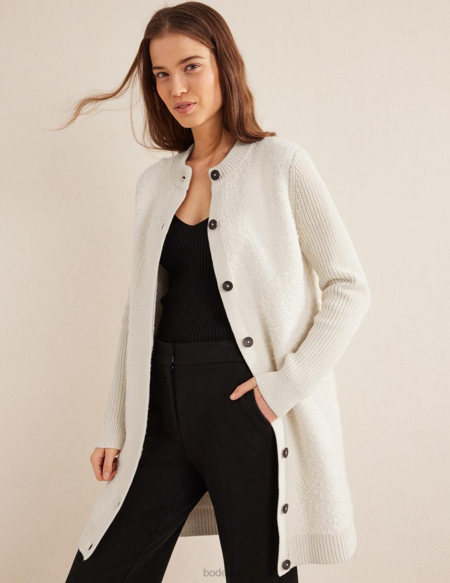 облекло Boden уютен котиган от букле топла слонова кост Жени LL682101